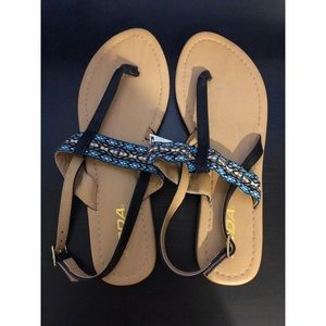 NWT Soda Embroidered T-Strap Sandal